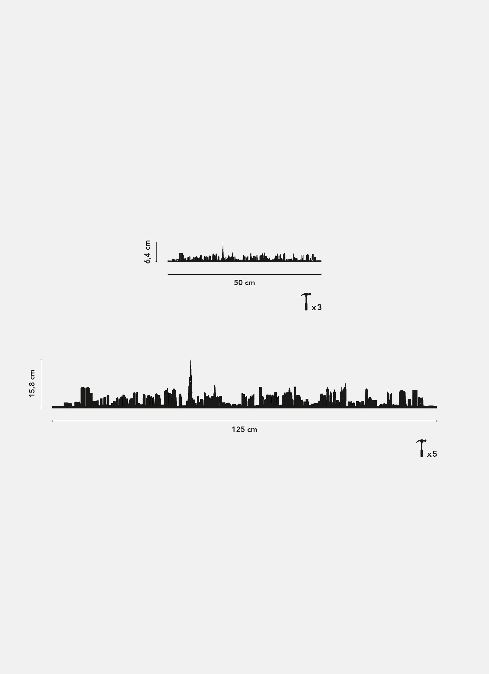 Différentes dimensions de la ligne décorative de Dubai