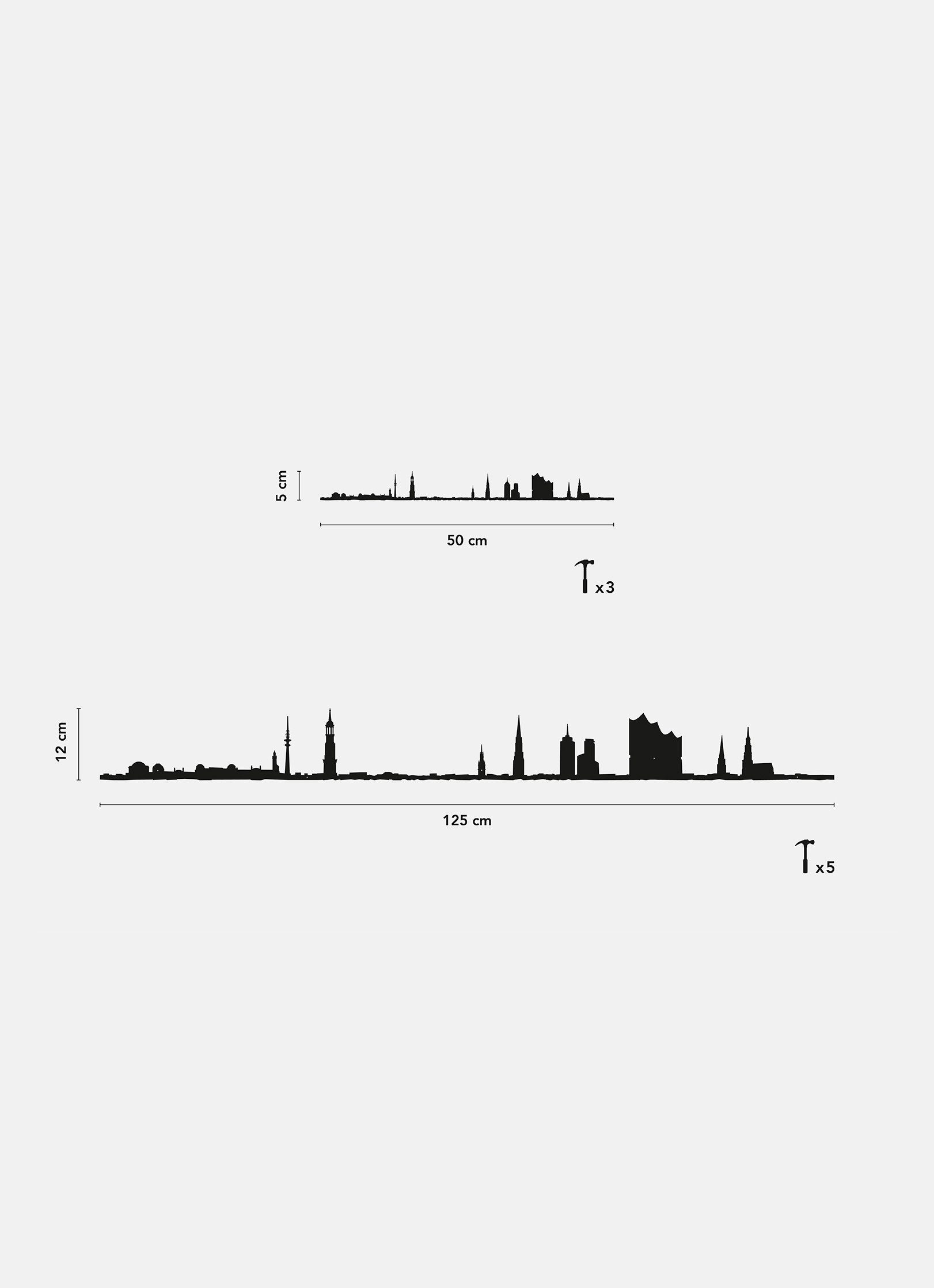Different dimension of the Hamburg XL wall decoration