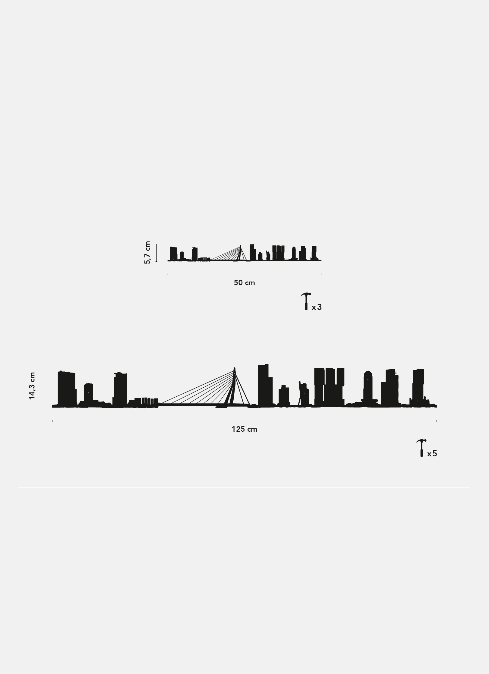 Différentes dimensions de la ligne décorative de Rotterdam