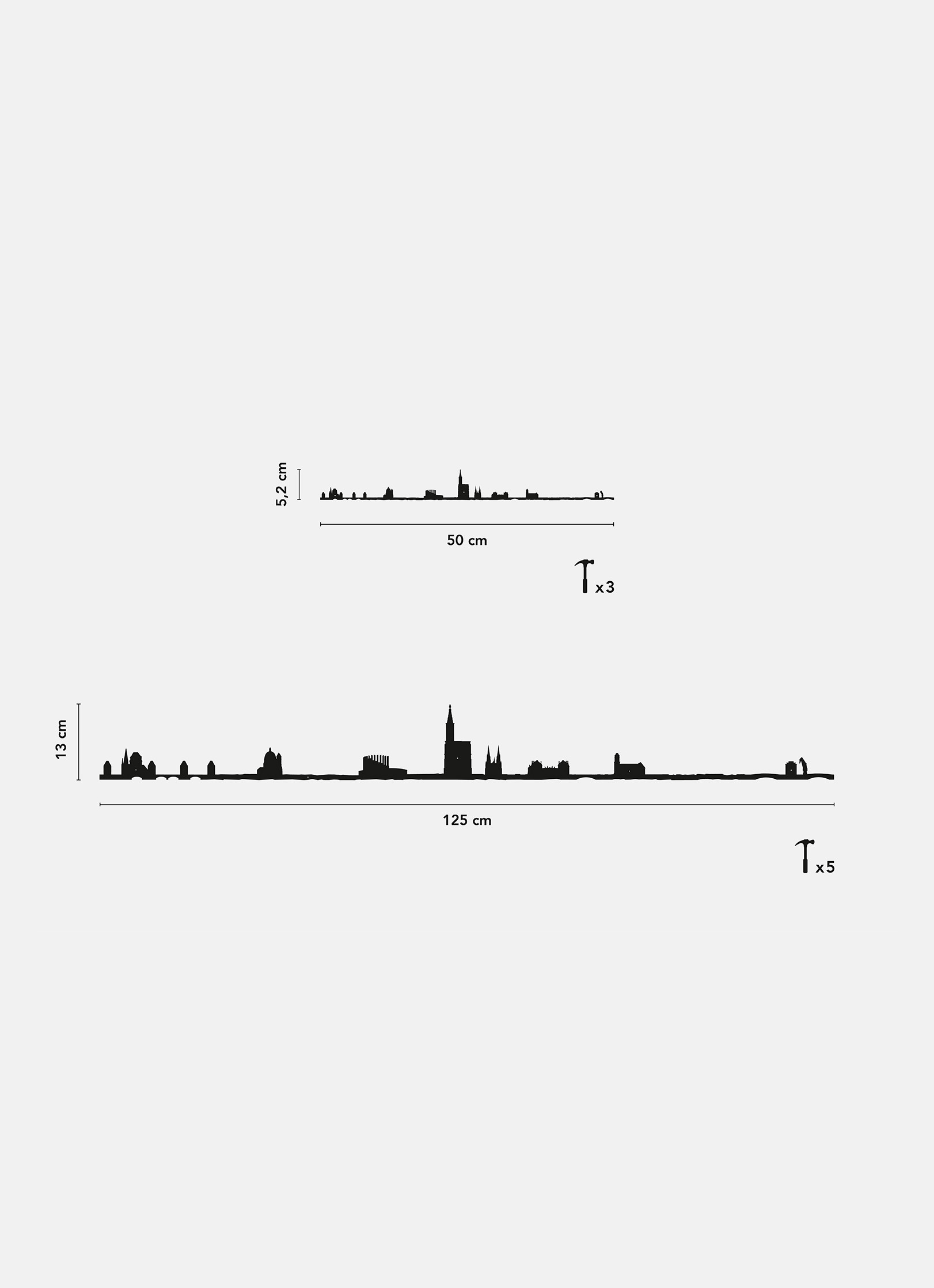 Différentes dimensions de la ligne décorative de Strasbourg XL