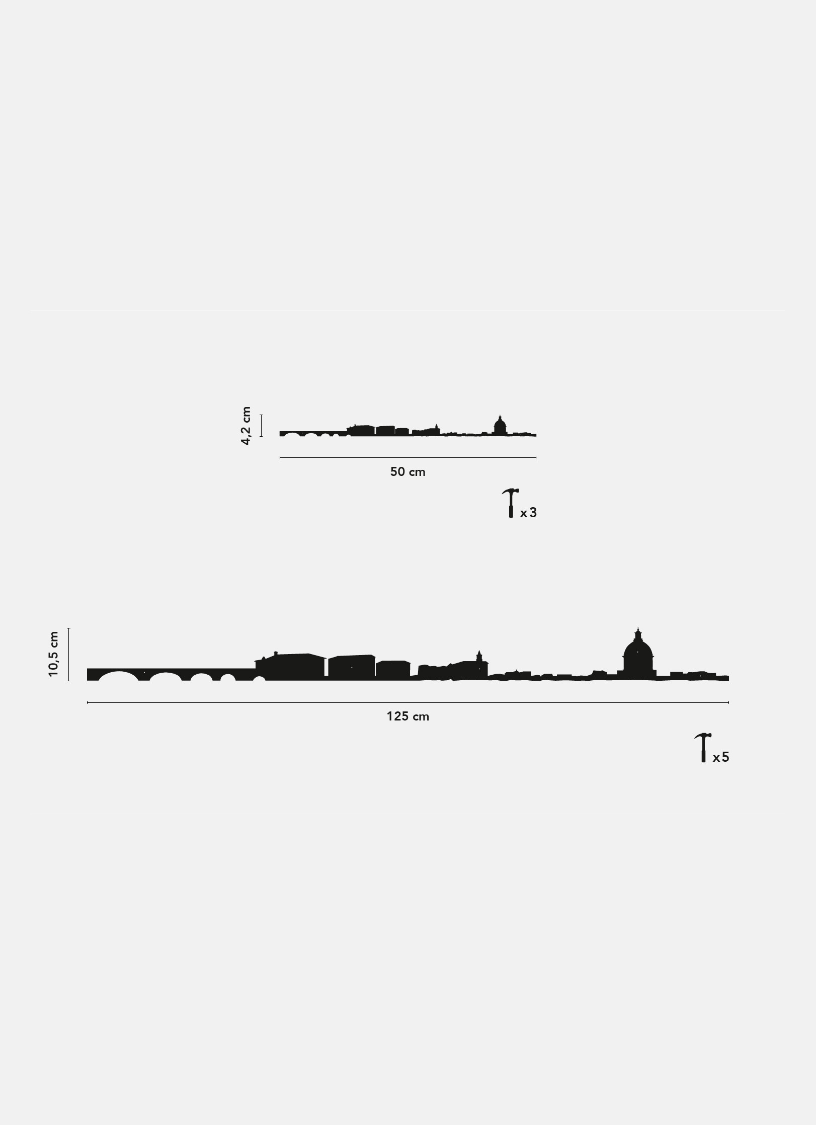 Différentes dimensions de la ligne décorative de Toulouse