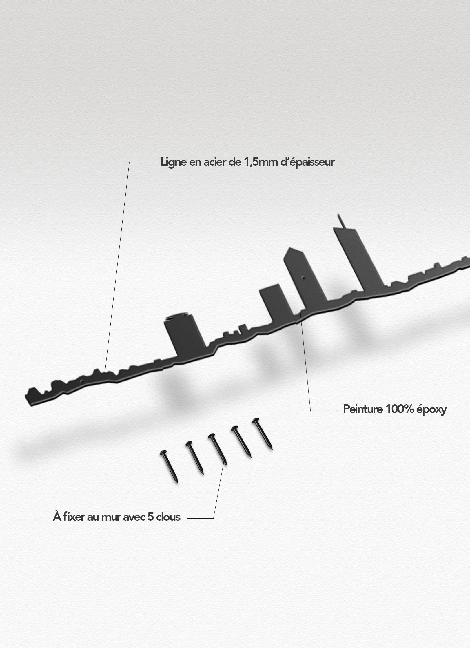 Présentation de la silhouette murale de la ville de Lyon XL