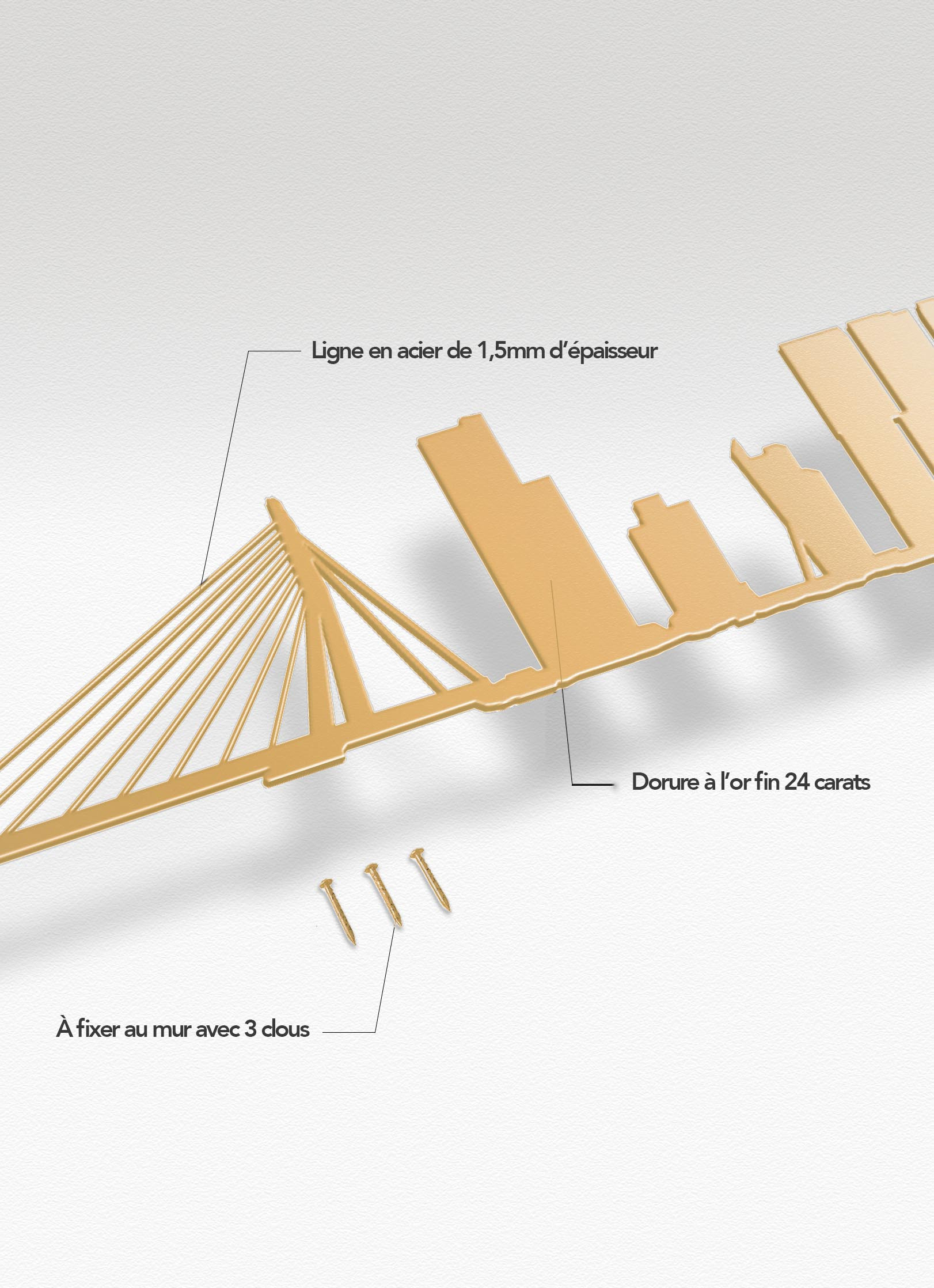 Presentation of the skyline of Rotterdam doré