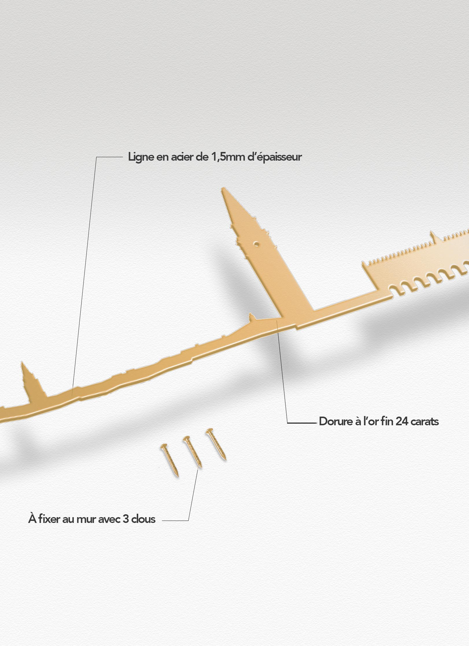 Presentation of the skyline of Venice doré