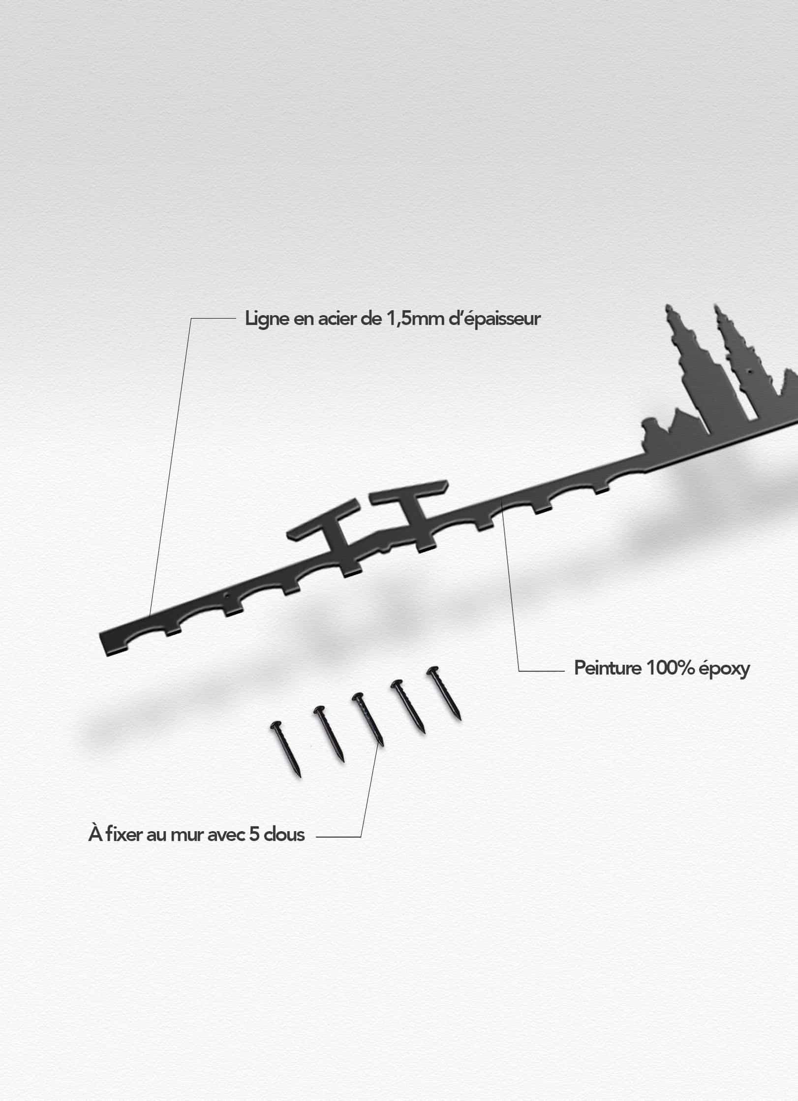 Présentation de la silhouette murale de la ville de Amsterdam XL