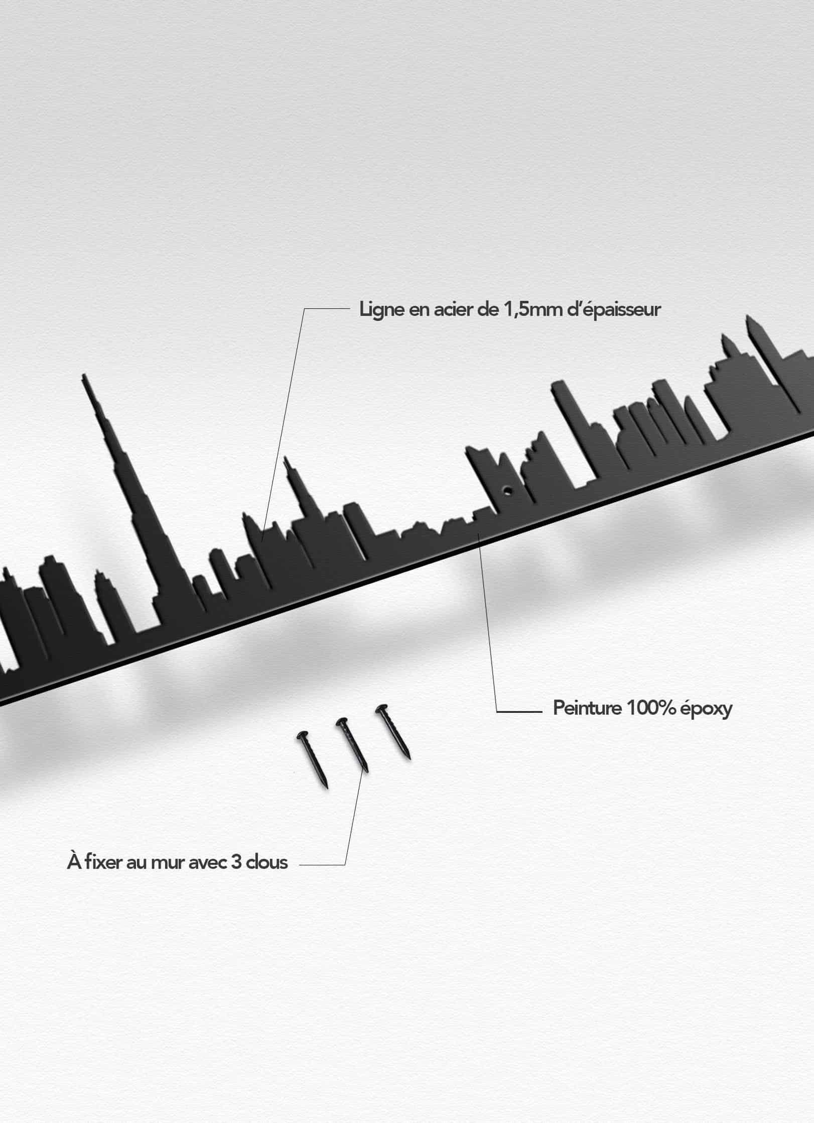 Présentation de la silhouette murale de la ville de Dubai