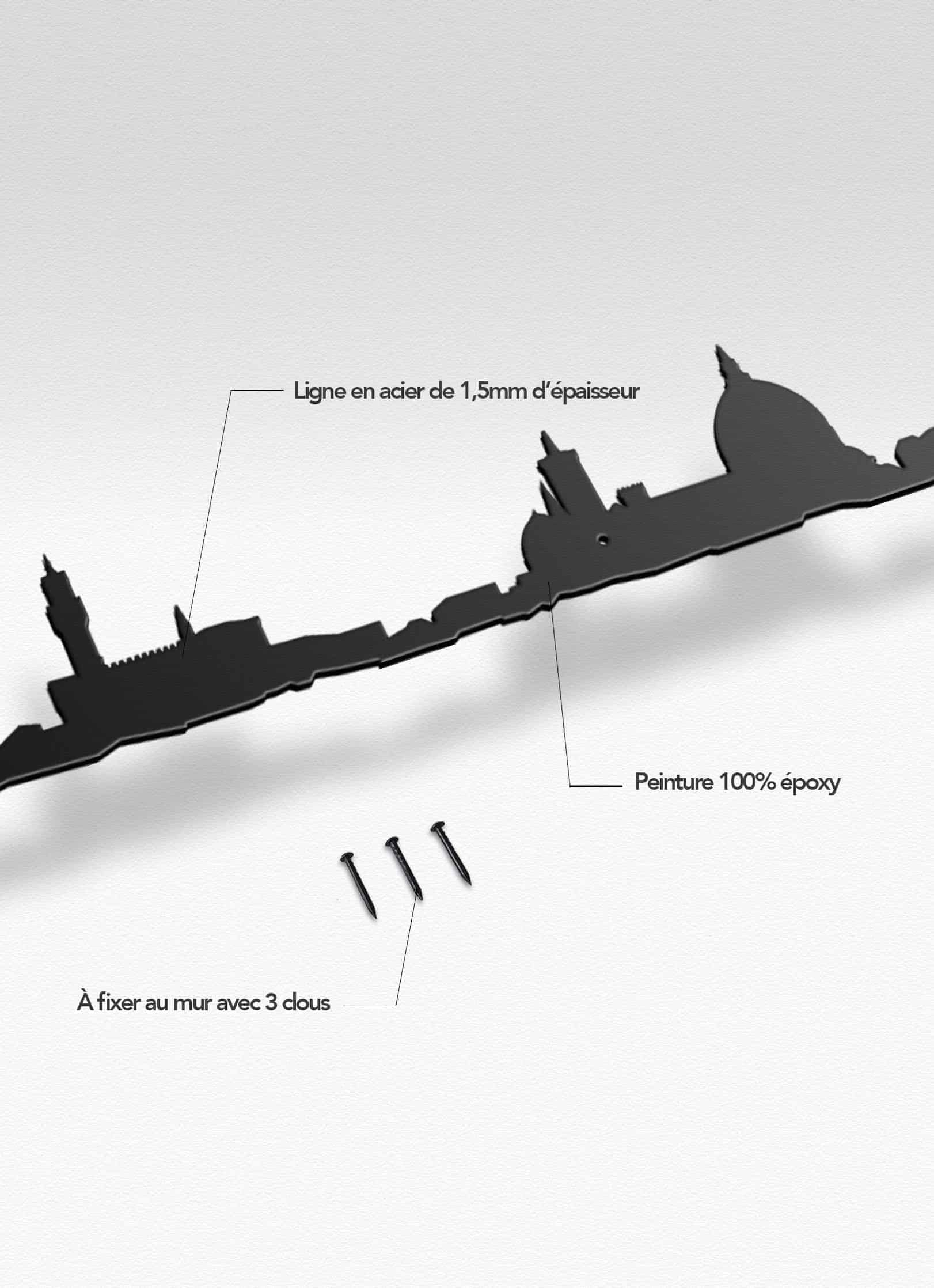Présentation de la silhouette murale de la ville de Florence