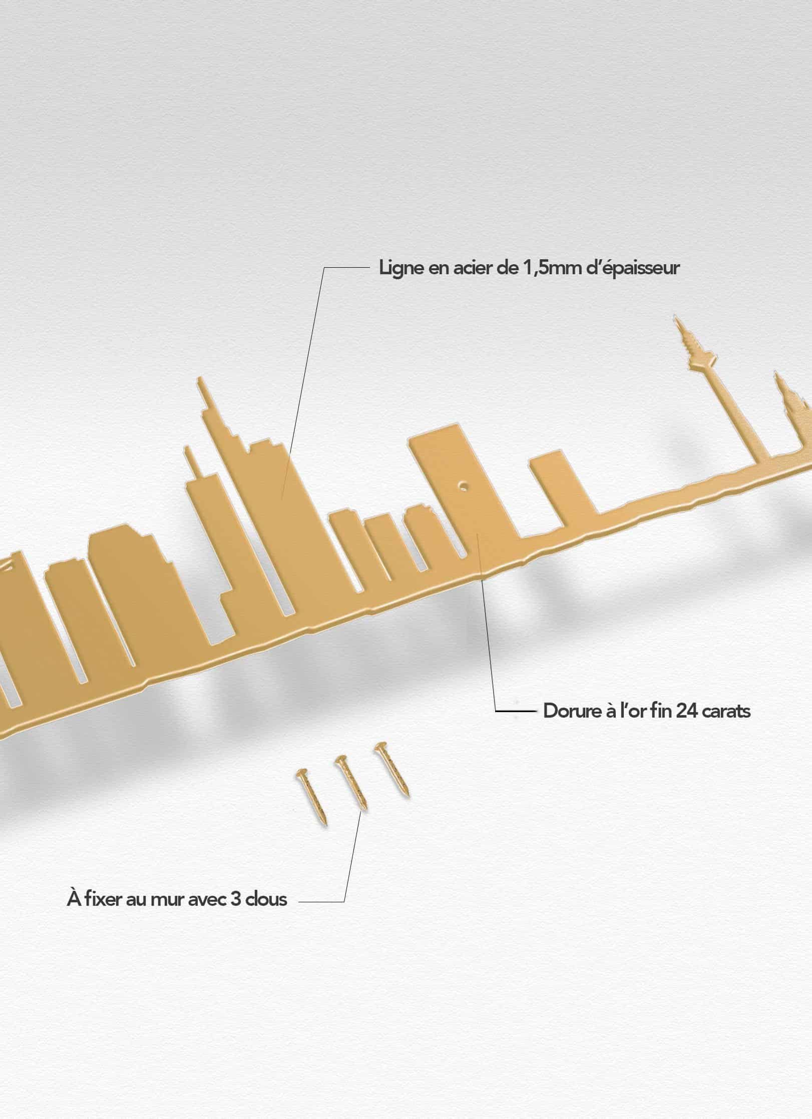 Presentation of the skyline of Frankfurt doré