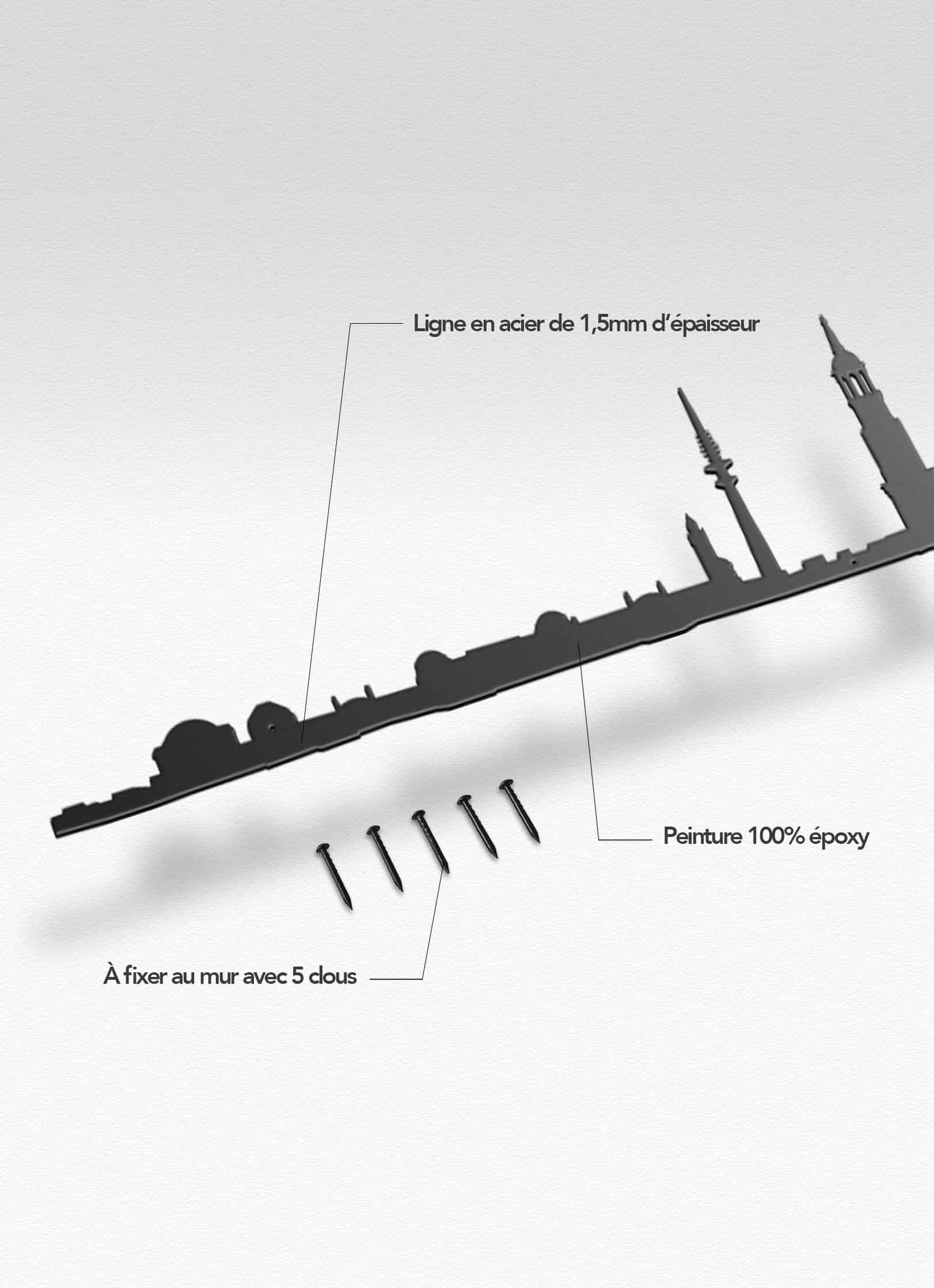 Présentation de la silhouette murale de la ville de Hamburg XL