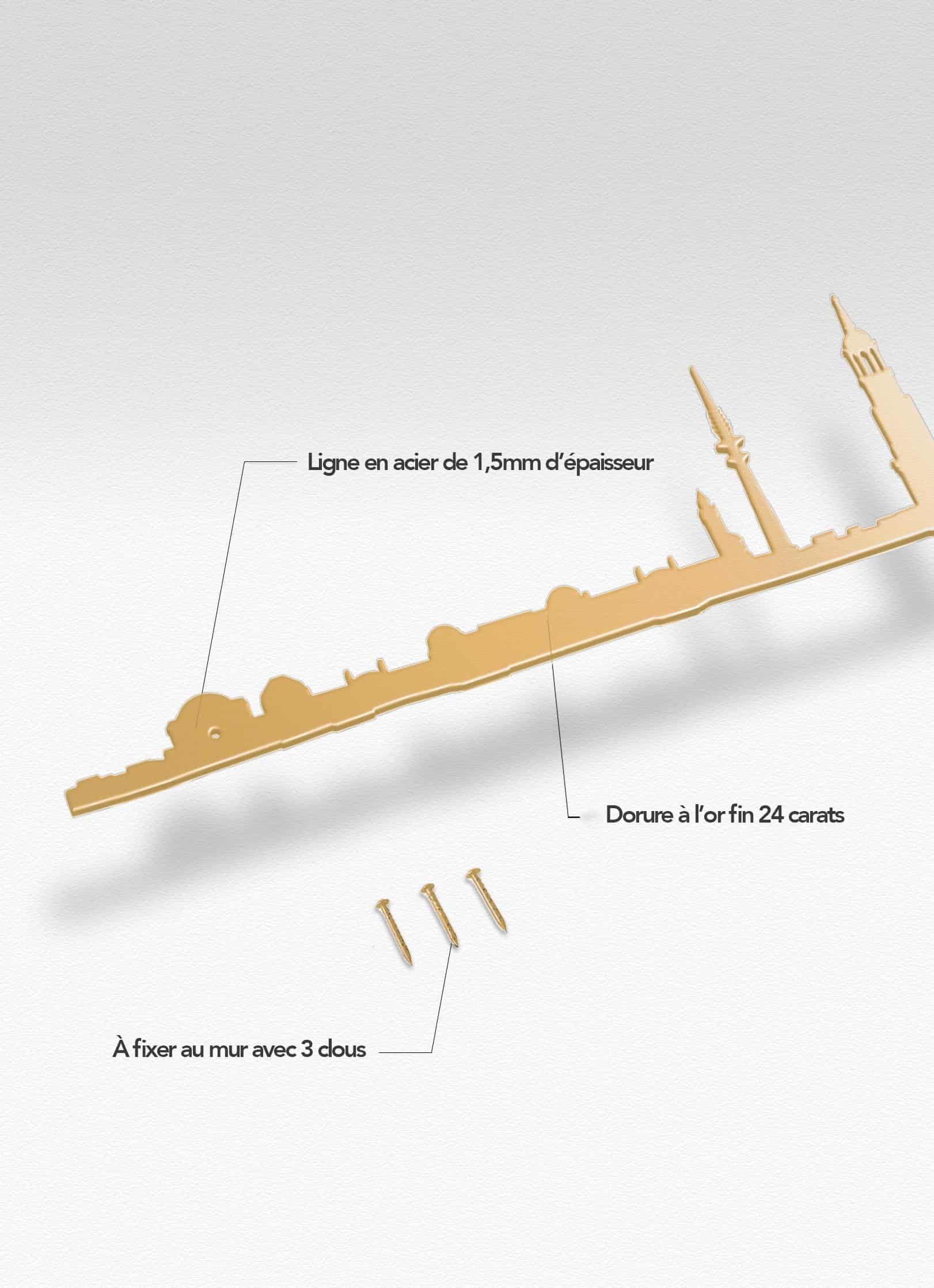 Presentation of the skyline of Hamburg doré