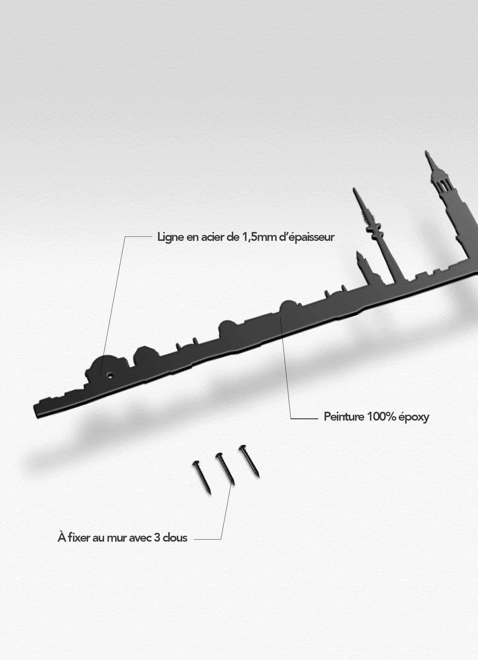 Présentation de la silhouette murale de la ville de Hamburg