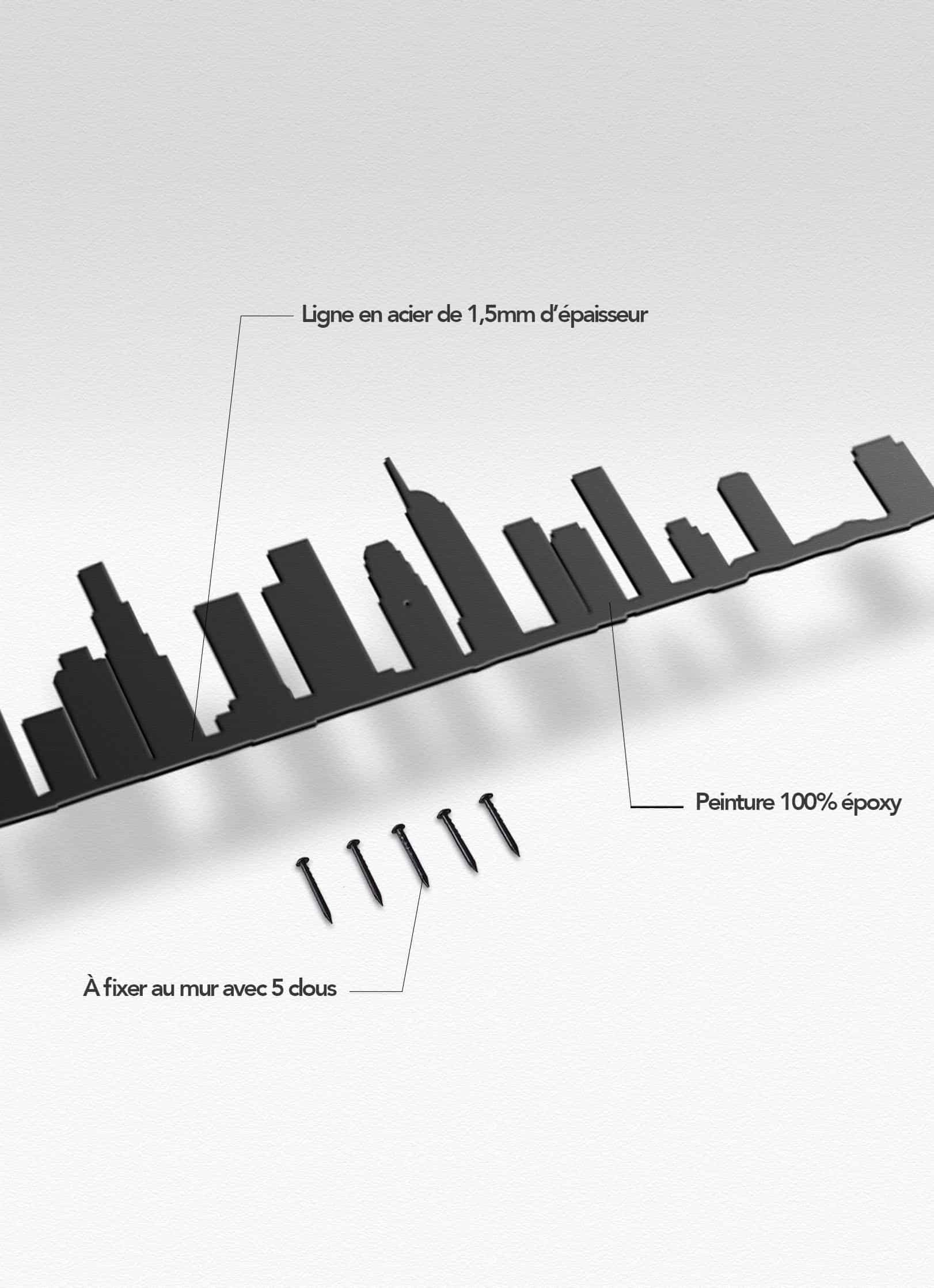 Présentation de la silhouette murale de la ville de Los Angeles XL