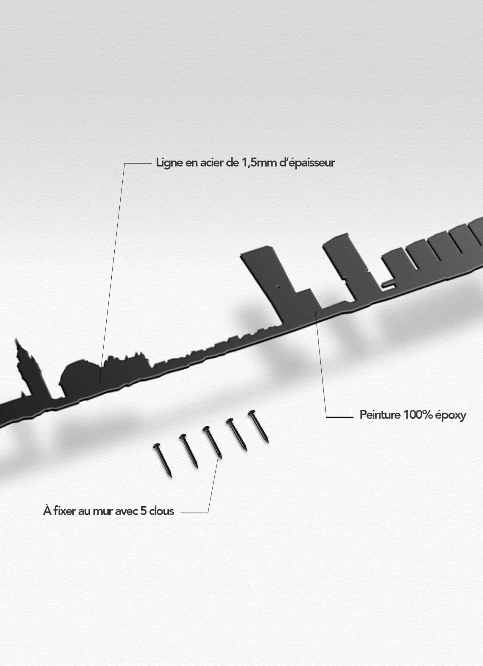 Présentation de la silhouette murale de la ville de Lille XL