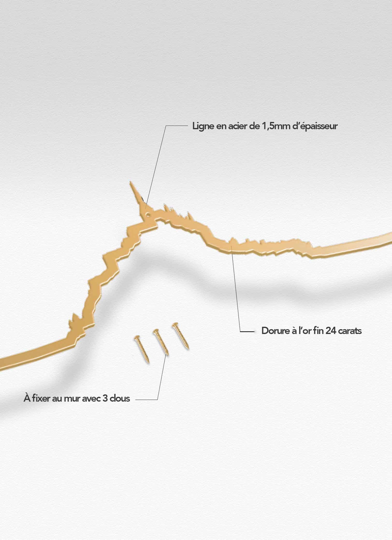 Presentation of the skyline of Mont-Saint-Michel doré