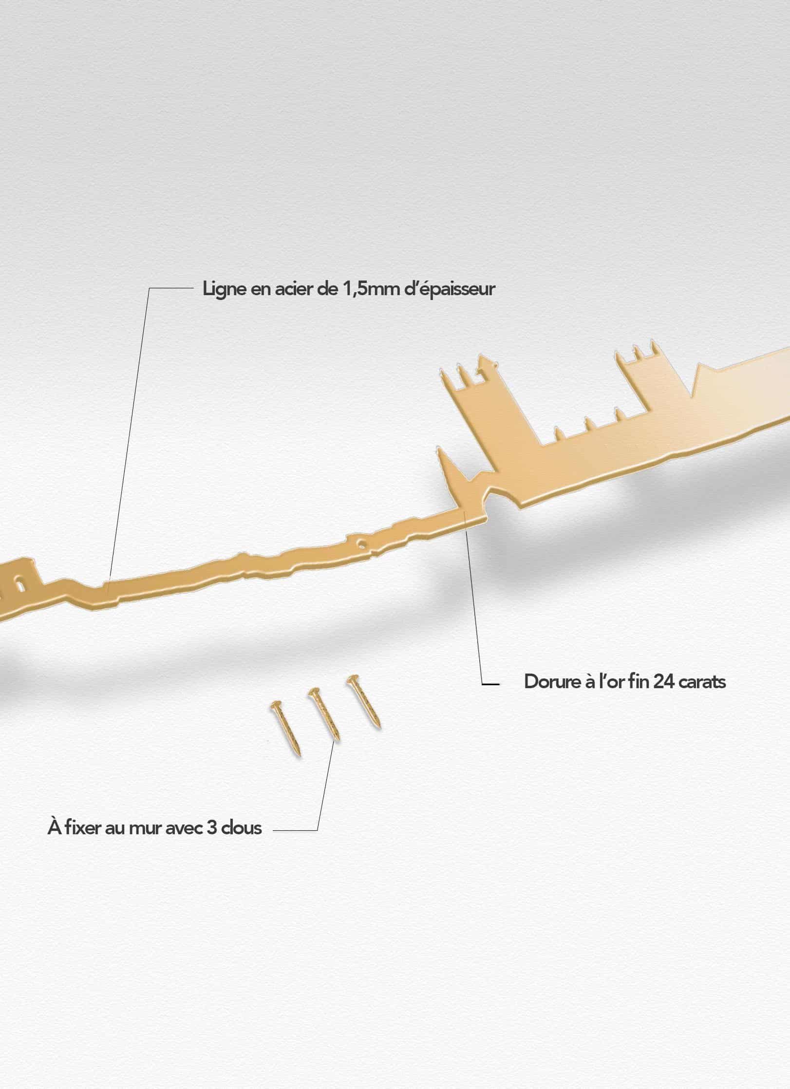 Presentation of the skyline of Montpellier doré