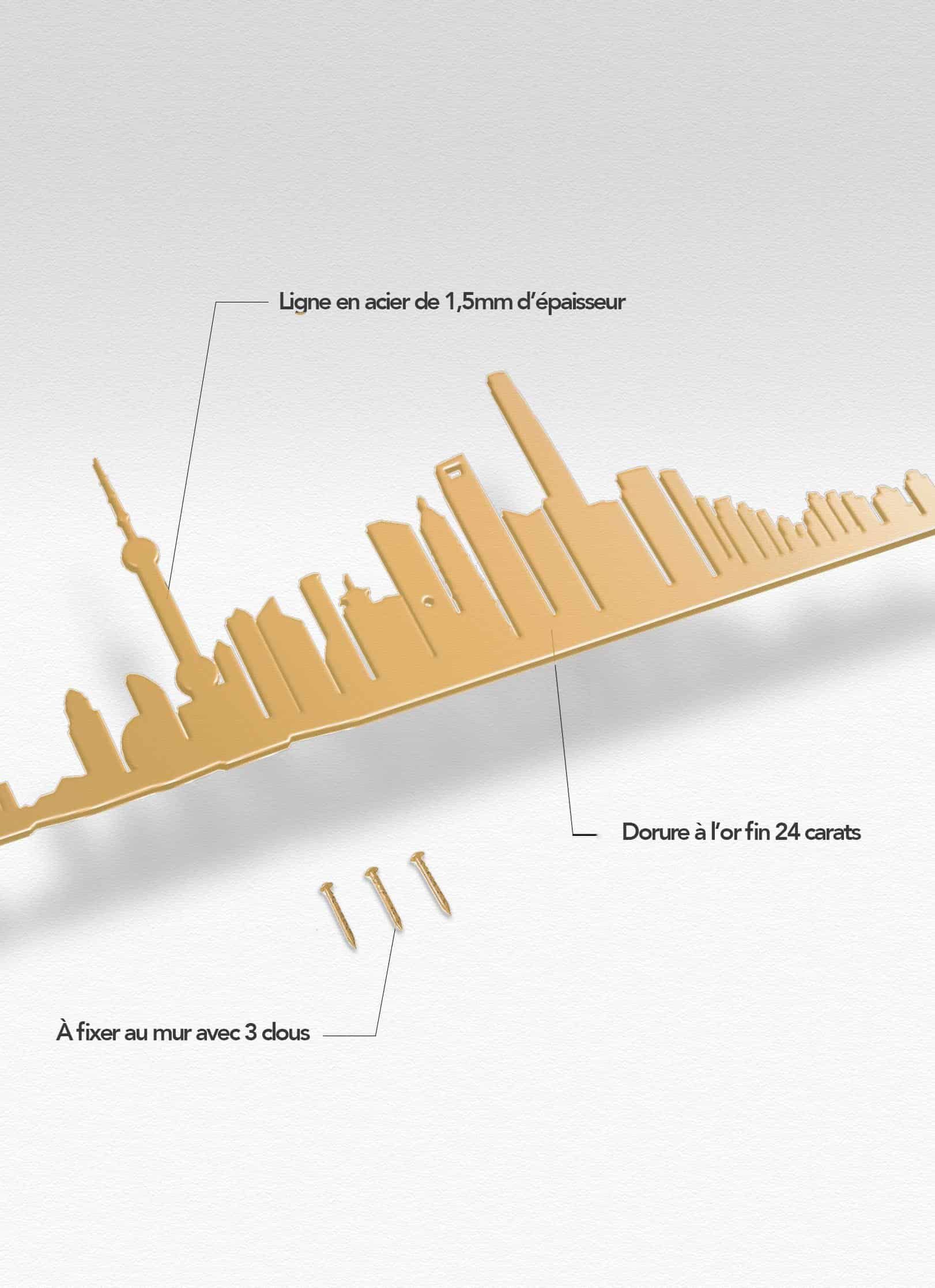 Presentation of the skyline of Shanghai doré