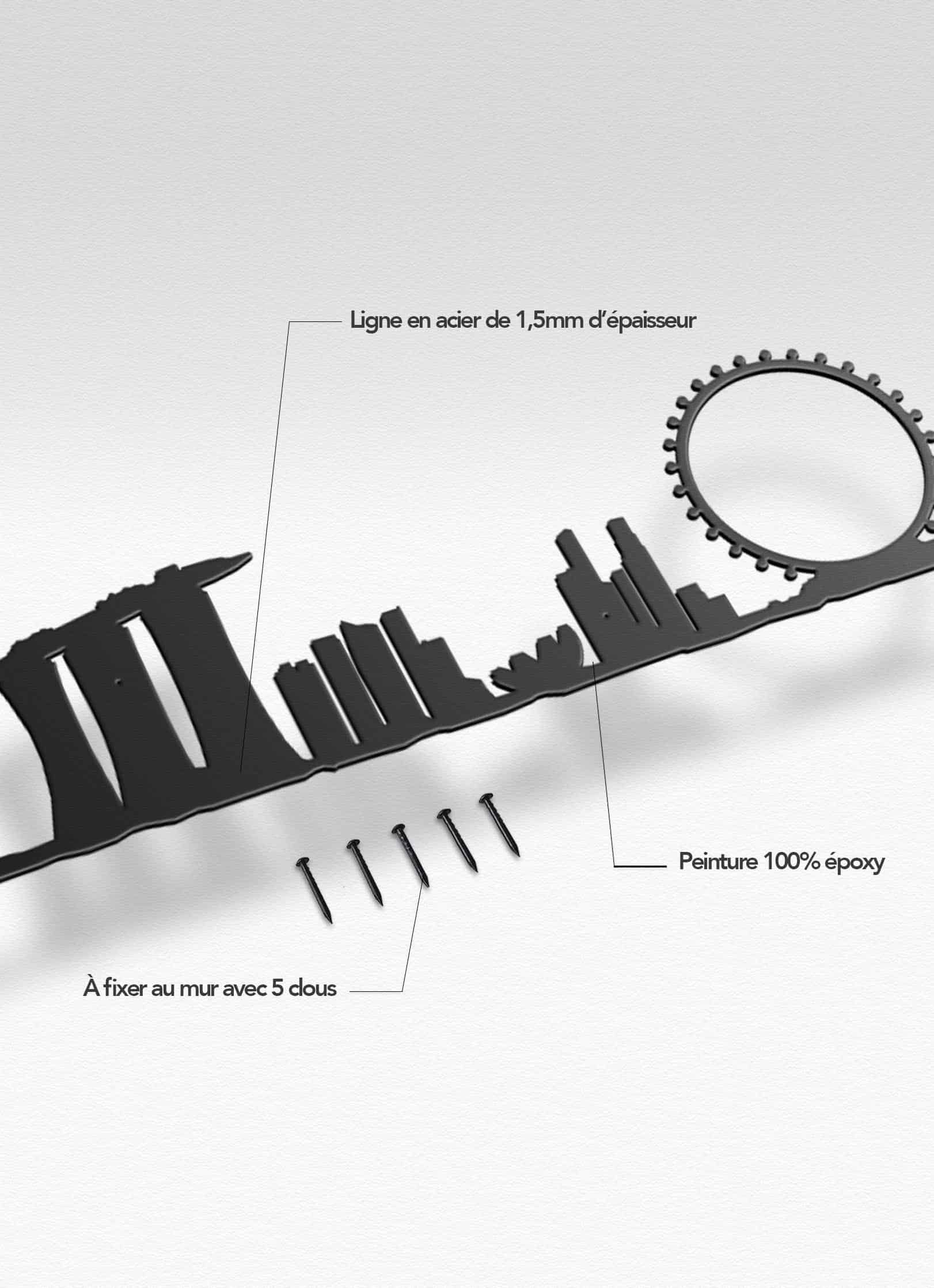 Présentation de la silhouette murale de la ville de Singapore XL