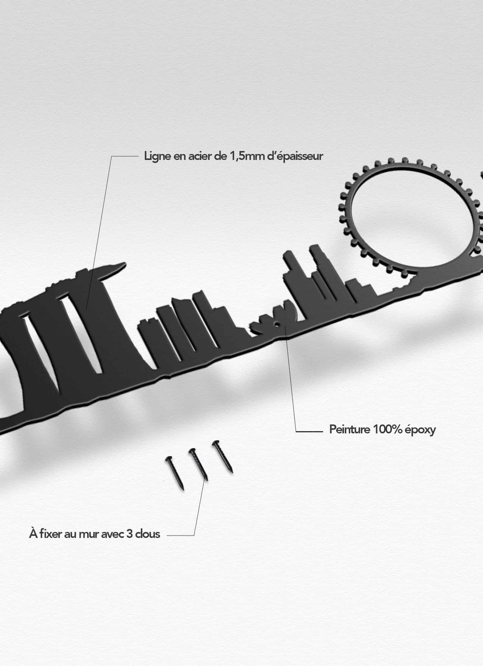 Présentation de la silhouette murale de la ville de Singapore