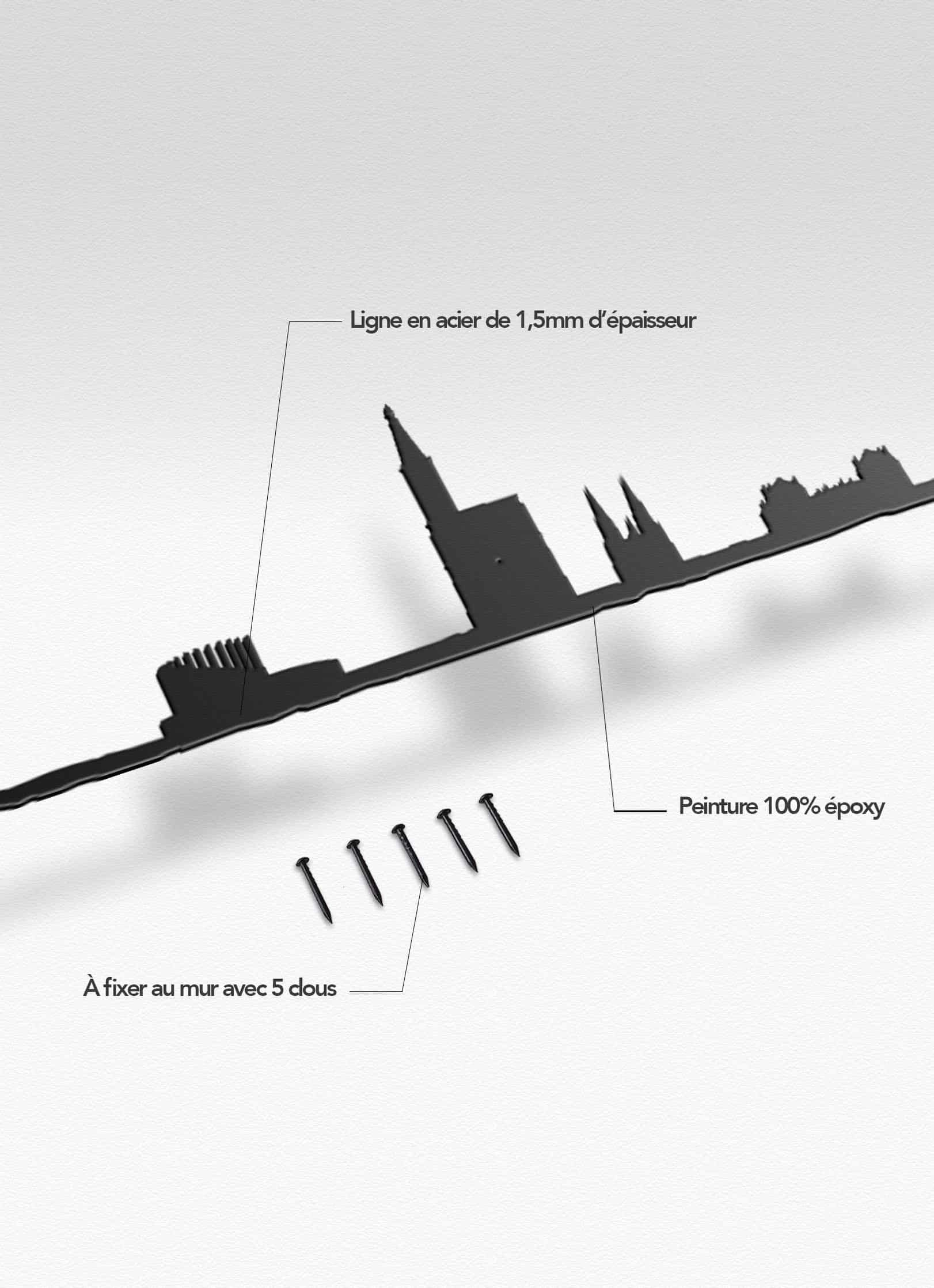 Présentation de la silhouette murale de la ville de Strasbourg XL