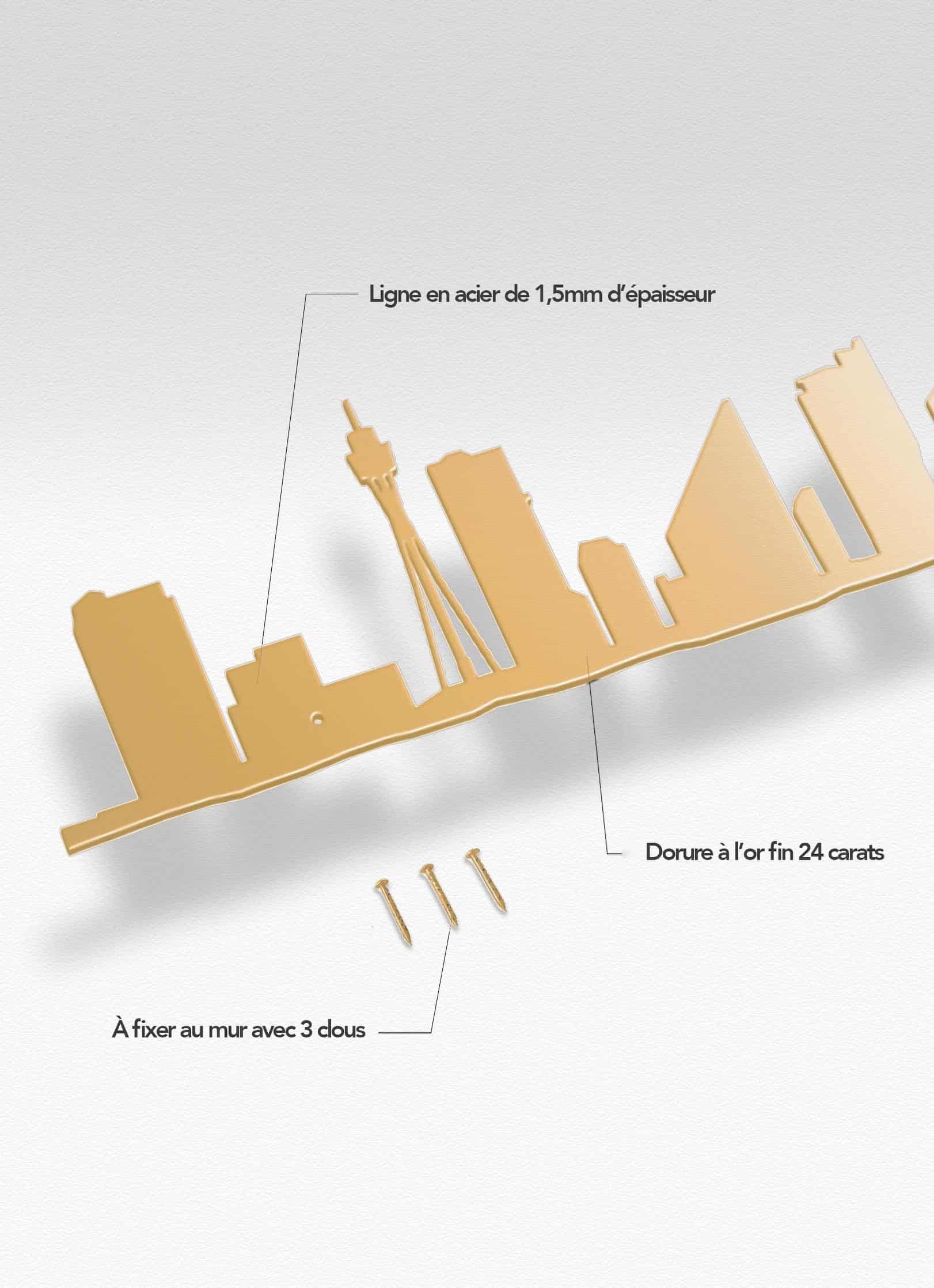 Presentation of the skyline of Sydney doré