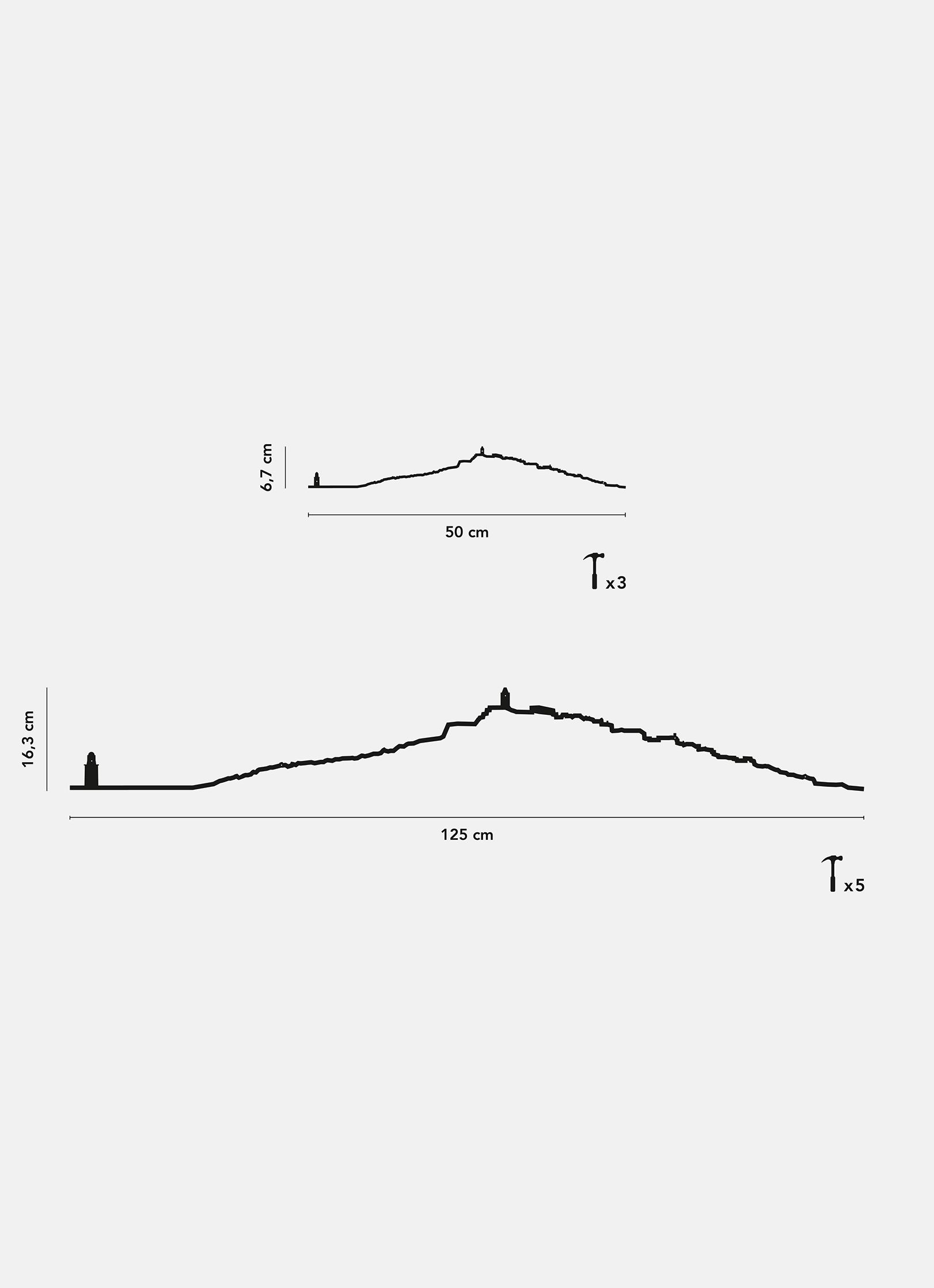 Différentes dimensions de la ligne décorative de Ibiza