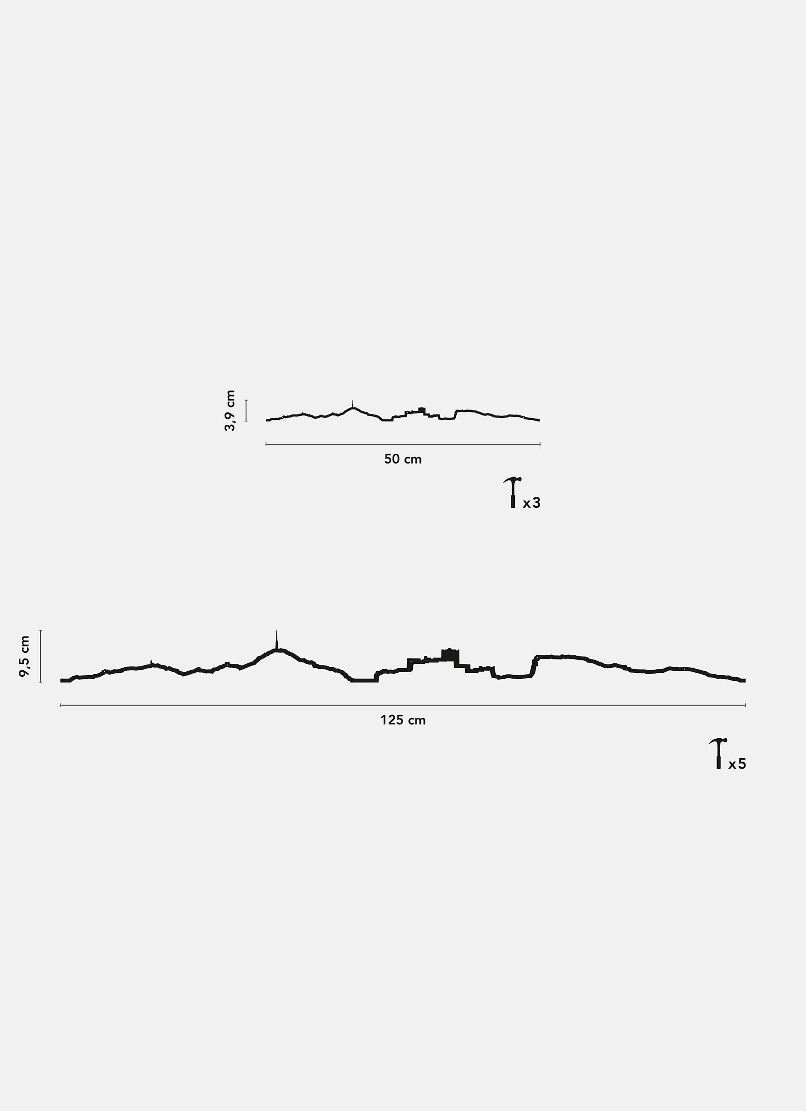 Différentes dimensions de la ligne décorative de Îles du Frioul