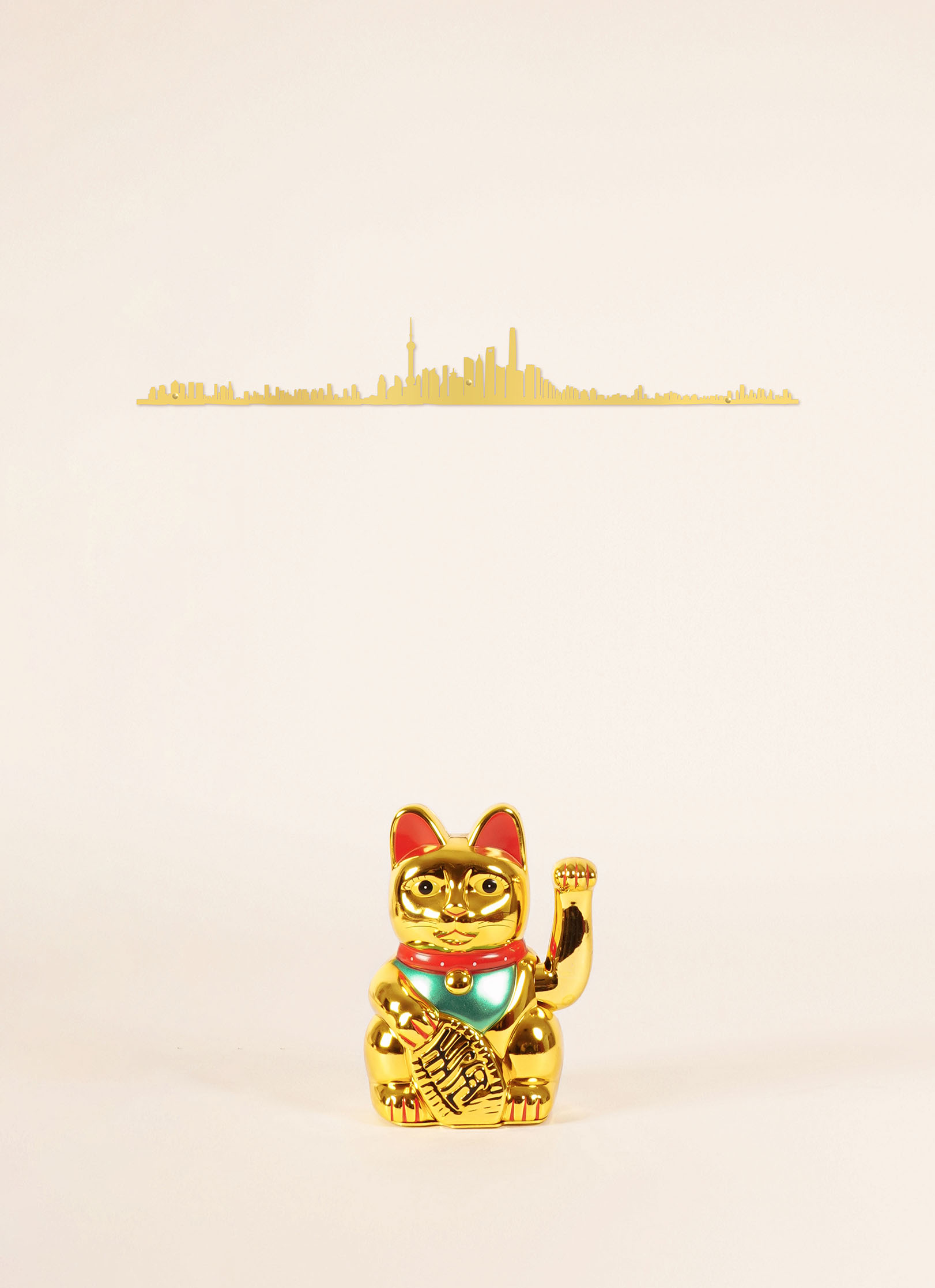 Cliché skyline de Shanghai doré